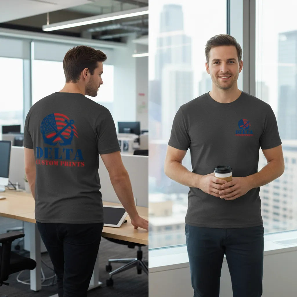 Custom Logo Company T-Shirt – Upload Your Logo (Front, Back, or Both)