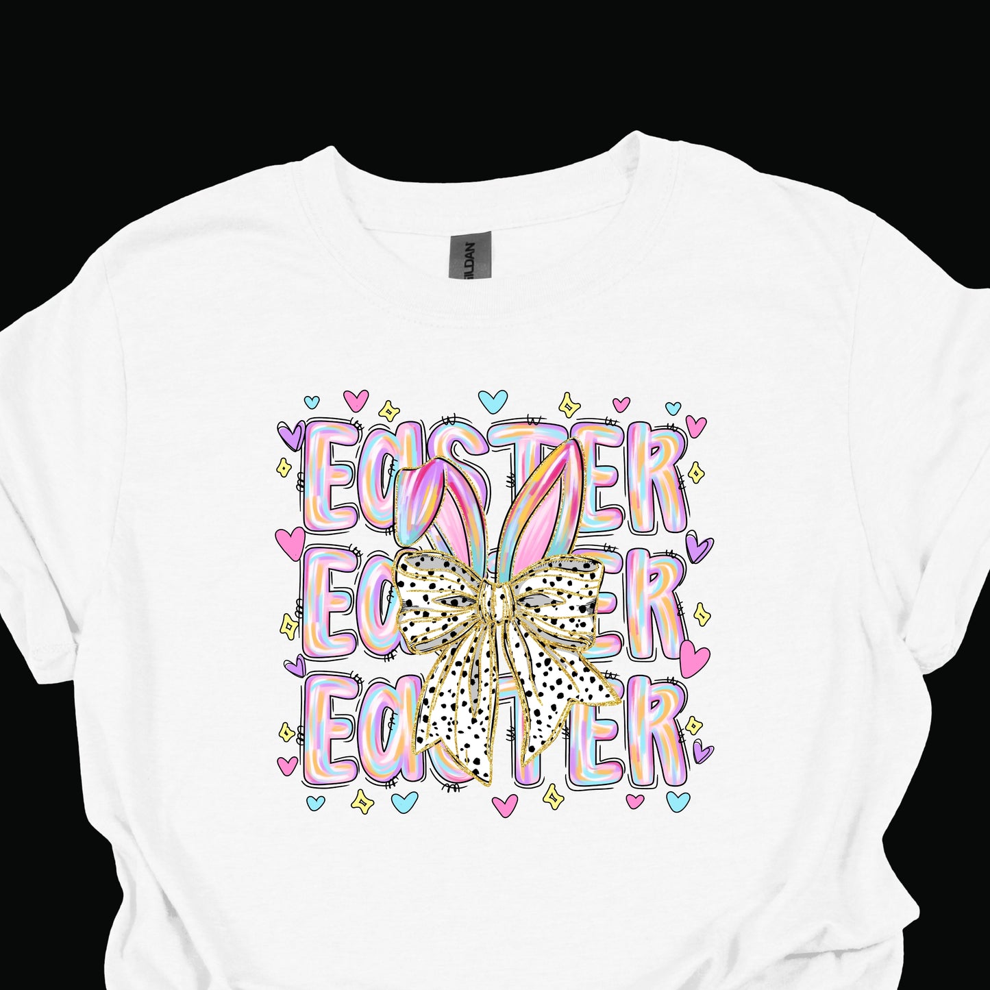 Easter Bunny Bow Shirt – Cute Pastel Easter Graphic Tee