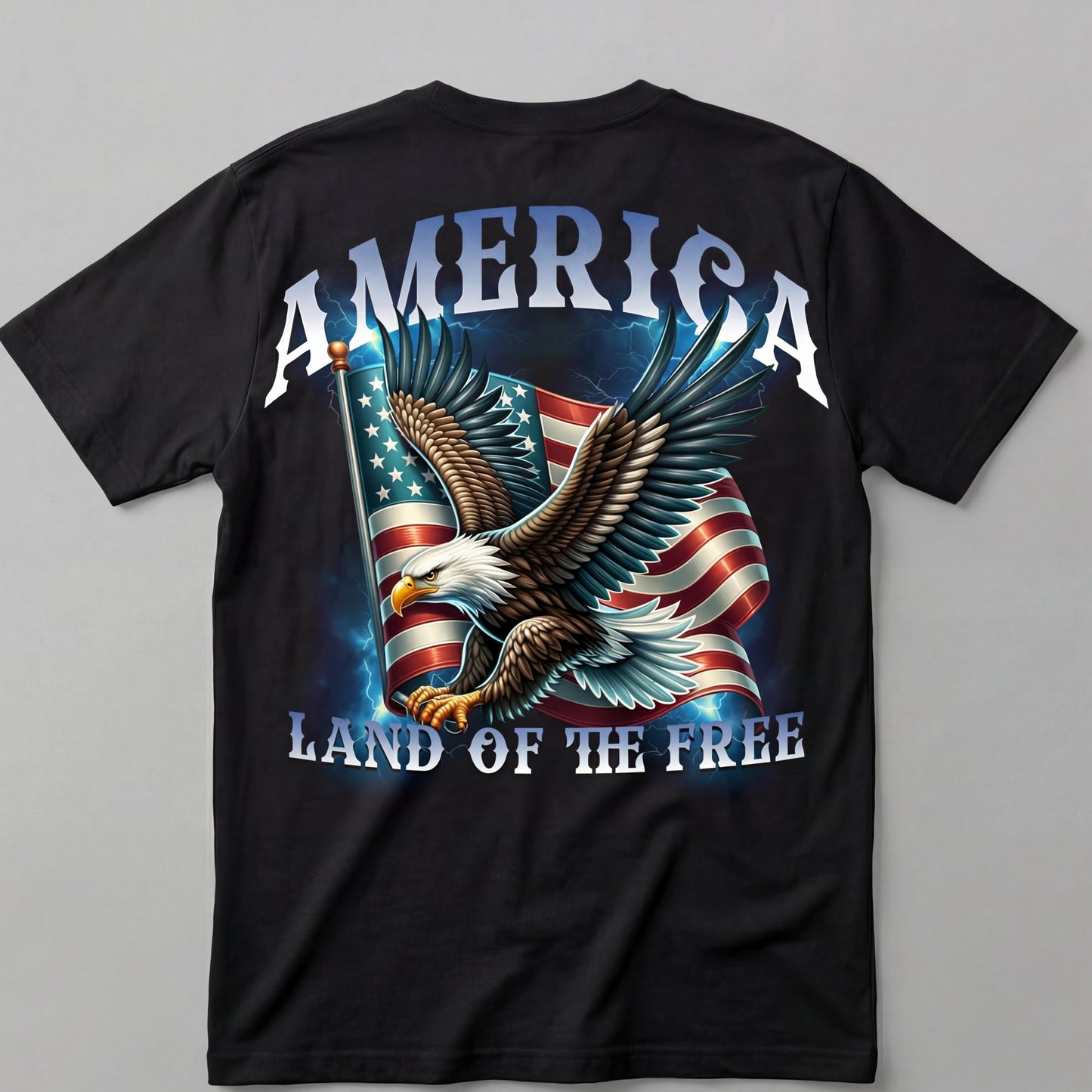 America Land of the Free Eagle Shirt – Patriotic USA Flag Back Print