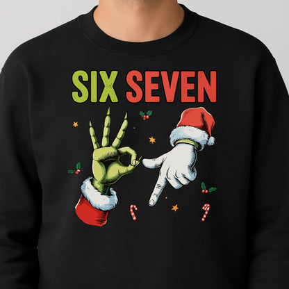 Funny Christmas “Six Seven” Hand Gesture - Holiday Humor