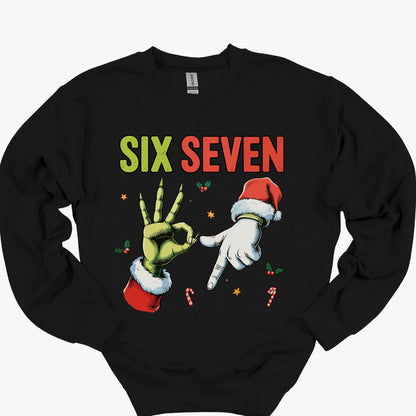 Funny Christmas “Six Seven” Hand Gesture - Holiday Humor
