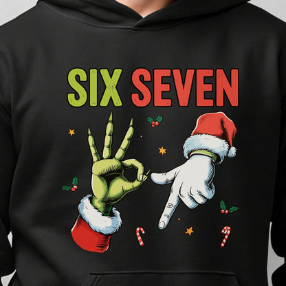 Funny Christmas “Six Seven” Hand Gesture - Holiday Humor