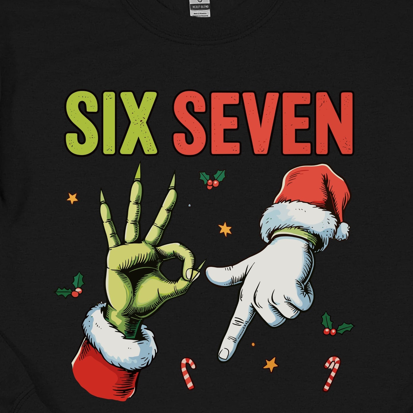 Funny Christmas “Six Seven” Hand Gesture - Holiday Humor