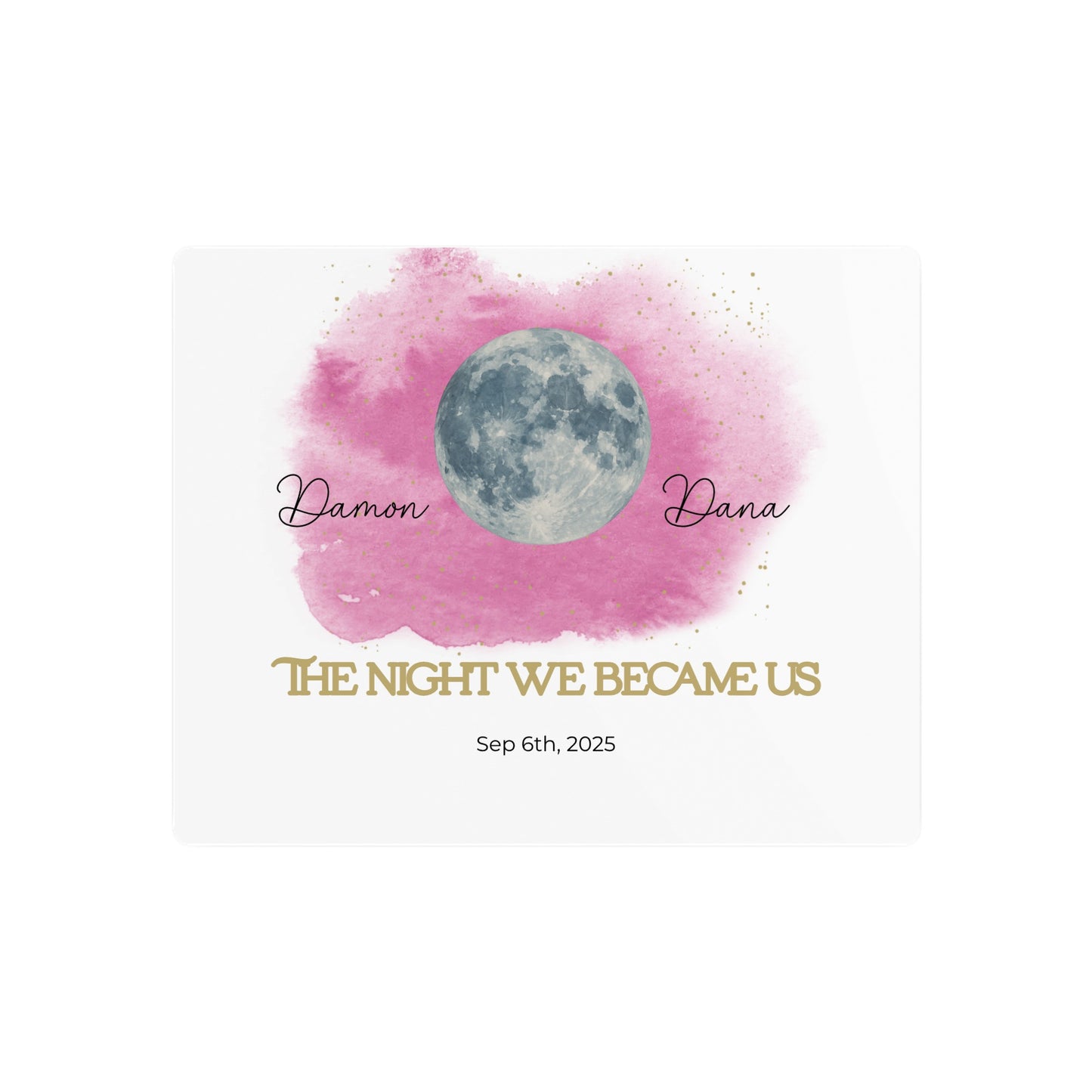 Personalized Moon Phase Metal Print – Wedding Date Night Sky Sign (Custom Names & Date)