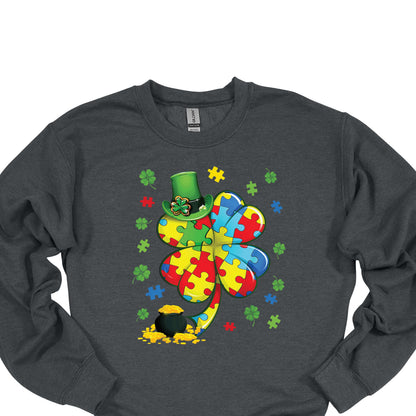 Autism Shamrock Shirt – St. Patrick’s Day Puzzle Clover