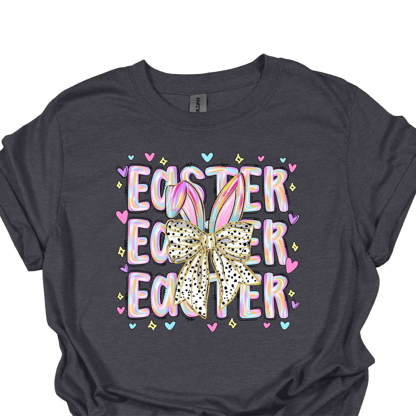 Easter Bunny Bow Shirt – Cute Pastel Easter Graphic Tee