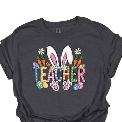 Easter Teacher Shirt – Bunny Ears & Colorful Spring Graphic Tee