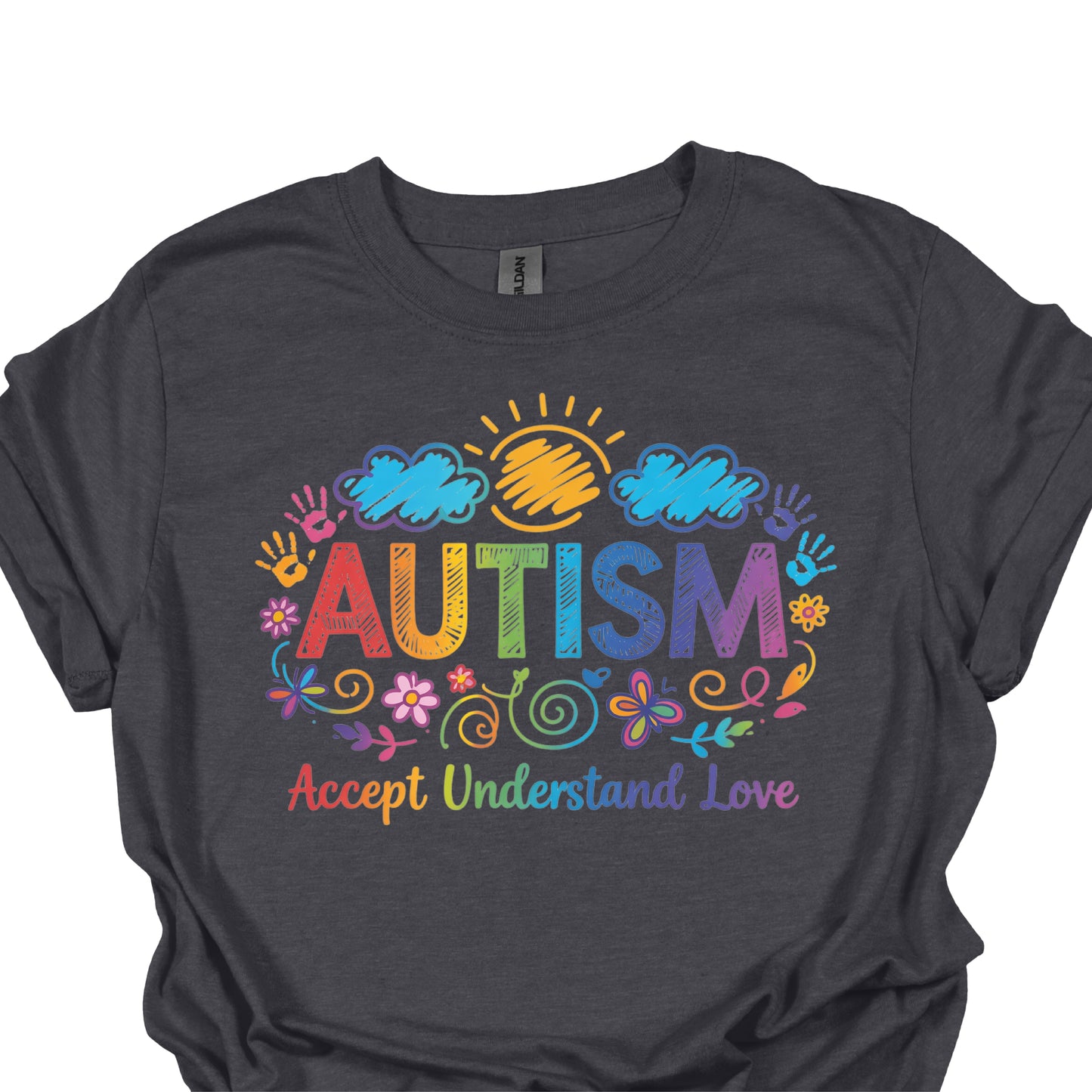 Autism Awareness Shirt – Accept Understand Love Rainbow