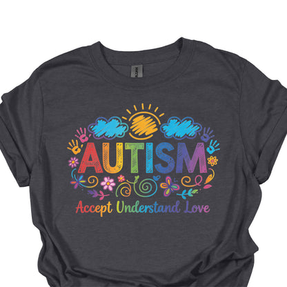 Autism Awareness Shirt – Accept Understand Love Rainbow