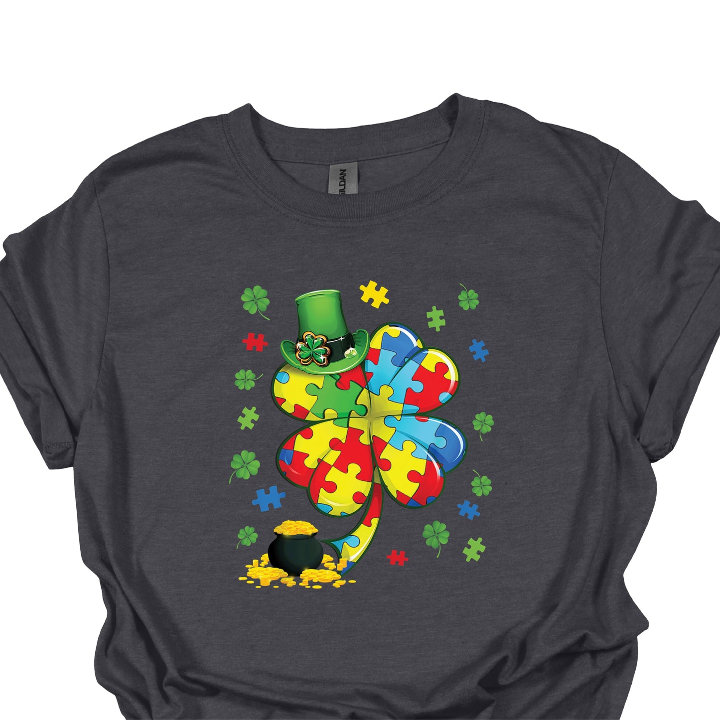 Autism Shamrock Shirt – St. Patrick’s Day Puzzle Clover