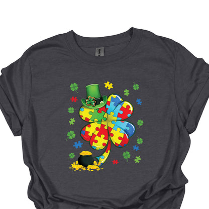 Autism Shamrock Shirt – St. Patrick’s Day Puzzle Clover