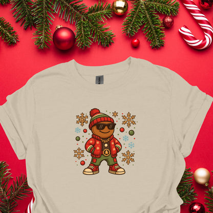 Cool Gingerbread Man Christmas Shirt – Hip Hop Holiday Gingerbread Tee | Funny Xmas Cookie Graphic, Cute Christmas Outfit