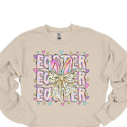 Easter Bunny Bow Shirt – Cute Pastel Easter Graphic Tee