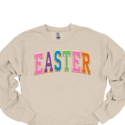 Easter Chenille Patch Sweatshirt – Colorful Spring Letter