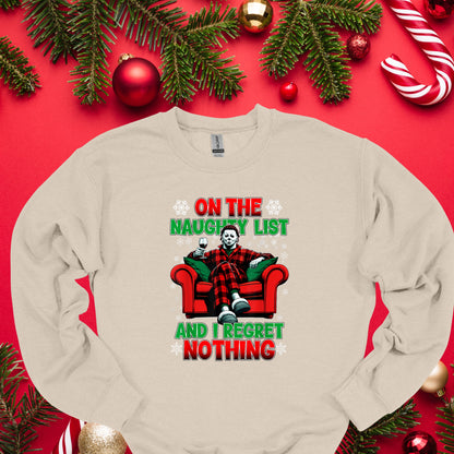 Naughty List Christmas Horror Tee – Funny Holiday Shirt for Horror Fans