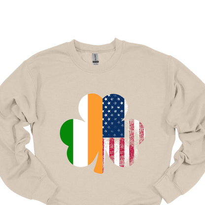 Irish American Shamrock Shirt – USA & Ireland Flag St. Patrick’s Day