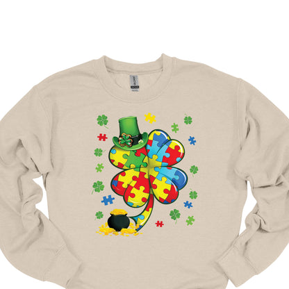 Autism Shamrock Shirt – St. Patrick’s Day Puzzle Clover