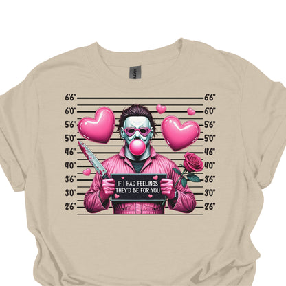 Funny Dark Humor Valentine Shirt – Horror Mugshot Pink Hearts Tee Hoodie Sweatshirt