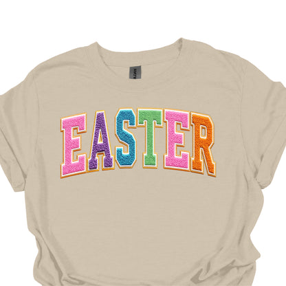 Easter Chenille Patch Sweatshirt – Colorful Spring Letter