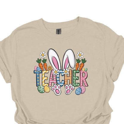 Easter Teacher Shirt – Bunny Ears & Colorful Spring Graphic Tee