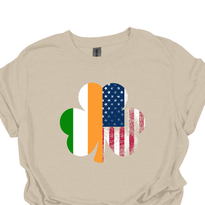 Irish American Shamrock Shirt – USA & Ireland Flag St. Patrick’s Day