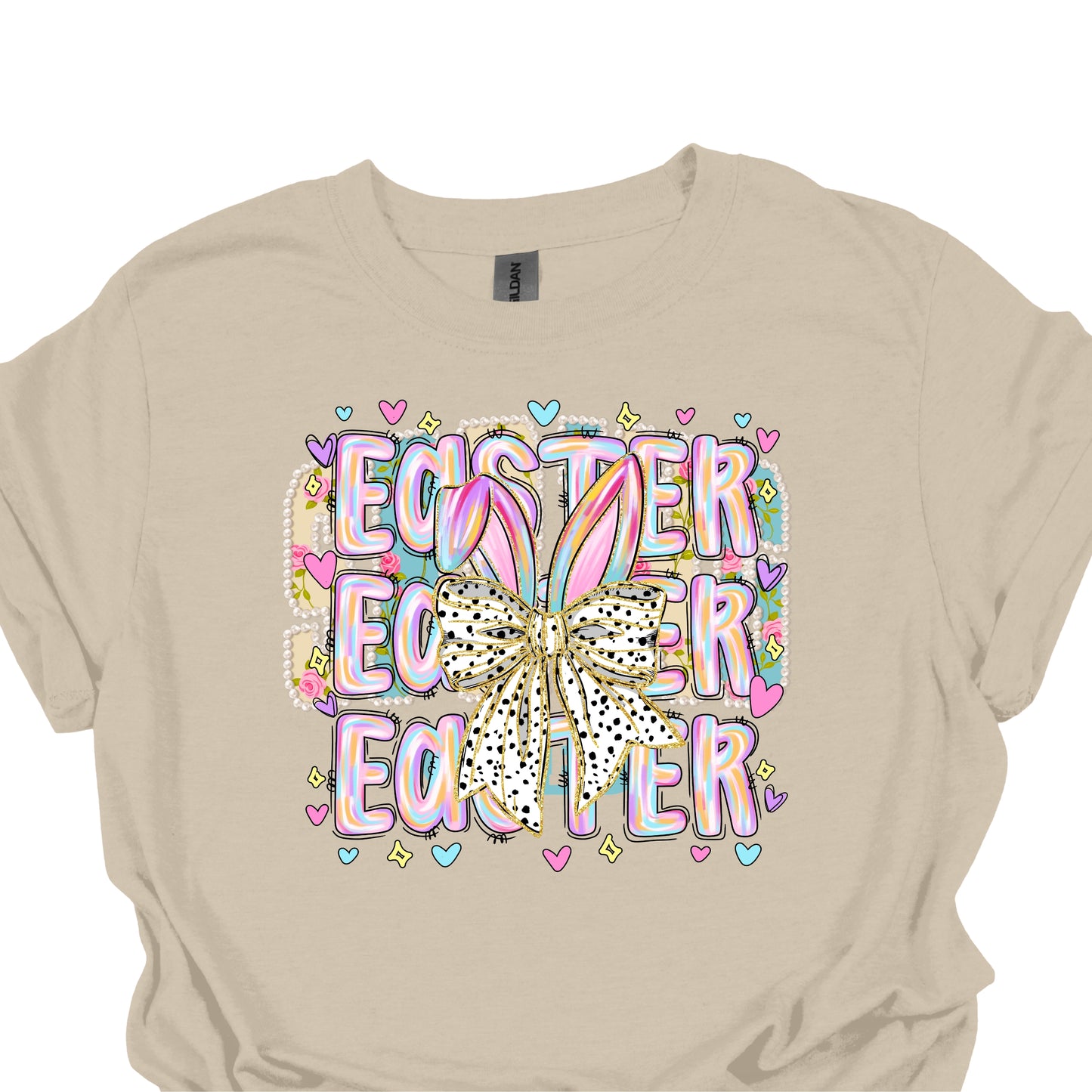 Easter Bunny Bow Shirt – Cute Pastel Easter Graphic Tee