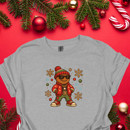 Cool Gingerbread Man Christmas Shirt – Hip Hop Holiday Gingerbread Tee | Funny Xmas Cookie Graphic, Cute Christmas Outfit