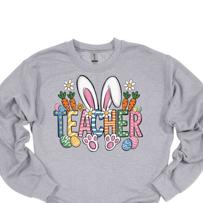 Easter Teacher Shirt – Bunny Ears & Colorful Spring Graphic Tee