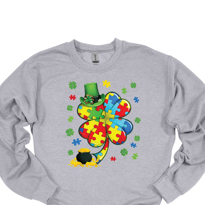 Autism Shamrock Shirt – St. Patrick’s Day Puzzle Clover