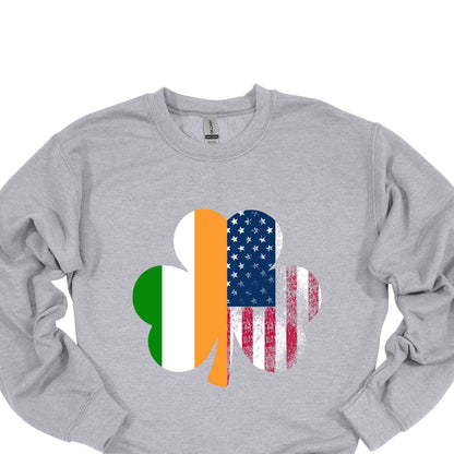 Irish American Shamrock Shirt – USA & Ireland Flag St. Patrick’s Day