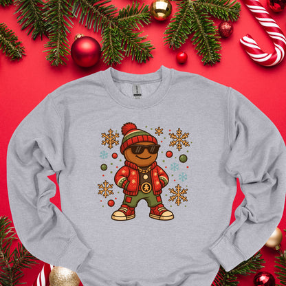 Cool Gingerbread Man Christmas Shirt – Hip Hop Holiday Gingerbread Tee | Funny Xmas Cookie Graphic, Cute Christmas Outfit