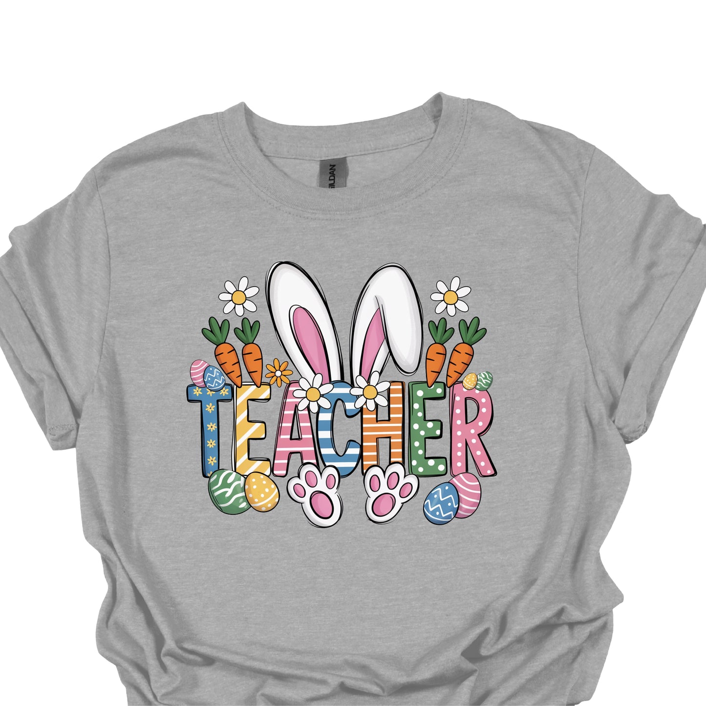 Easter Teacher Shirt – Bunny Ears & Colorful Spring Graphic Tee