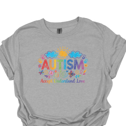 Autism Awareness Shirt – Accept Understand Love Rainbow