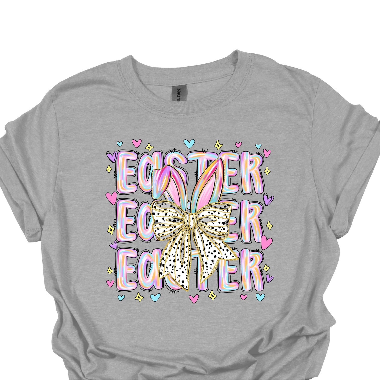 Easter Bunny Bow Shirt – Cute Pastel Easter Graphic Tee