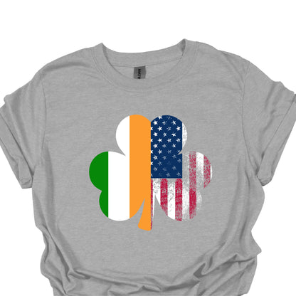 Irish American Shamrock Shirt – USA & Ireland Flag St. Patrick’s Day