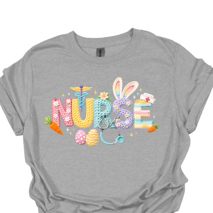 Nurse Easter Shirt – Cute Bunny & Pastel Medical Nurse Tee