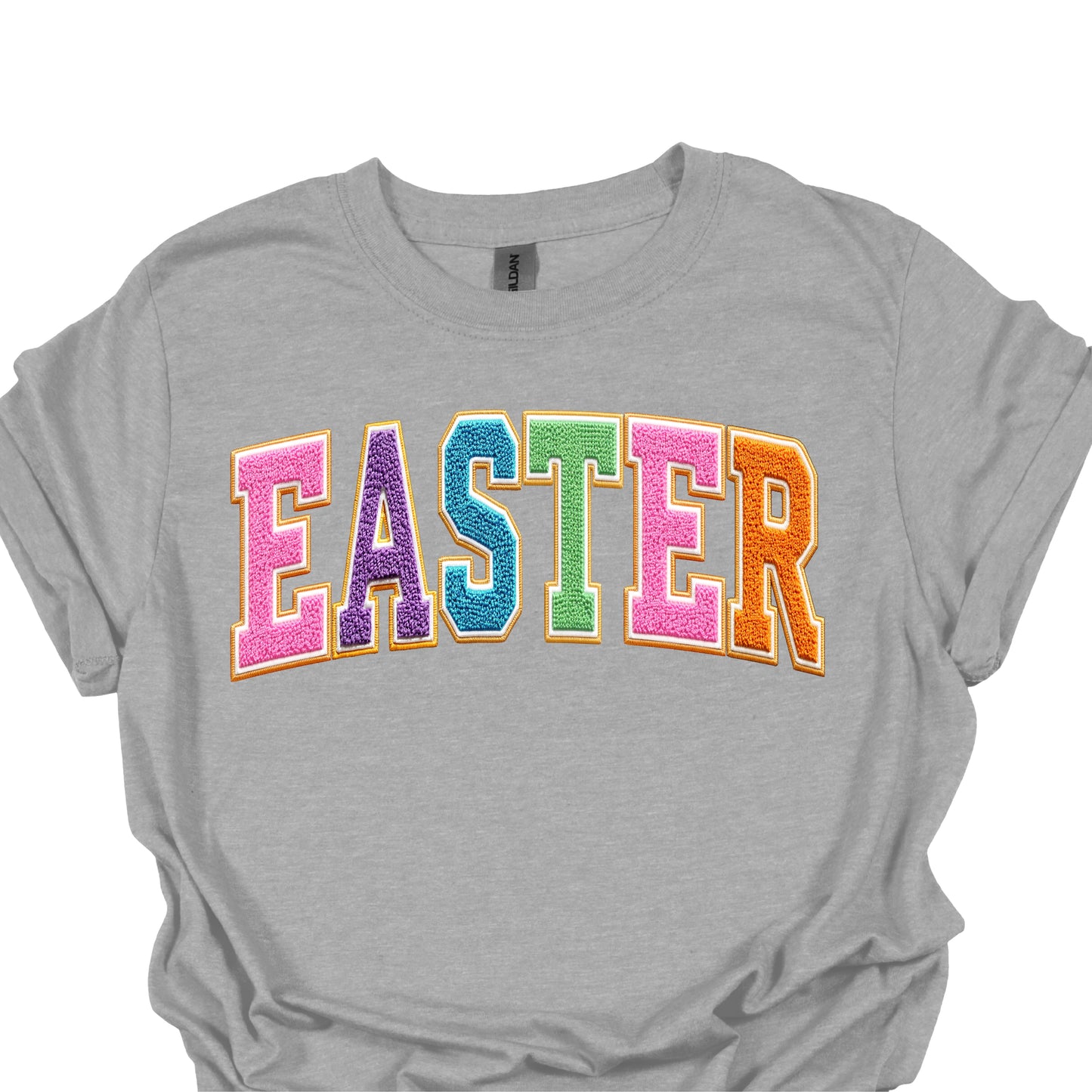 Easter Chenille Patch Sweatshirt – Colorful Spring Letter
