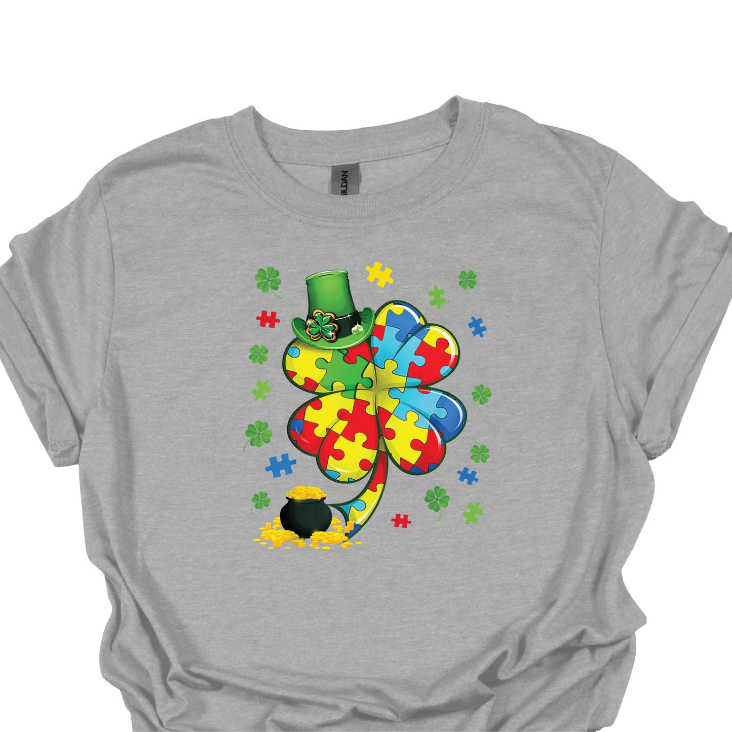 Autism Shamrock Shirt – St. Patrick’s Day Puzzle Clover