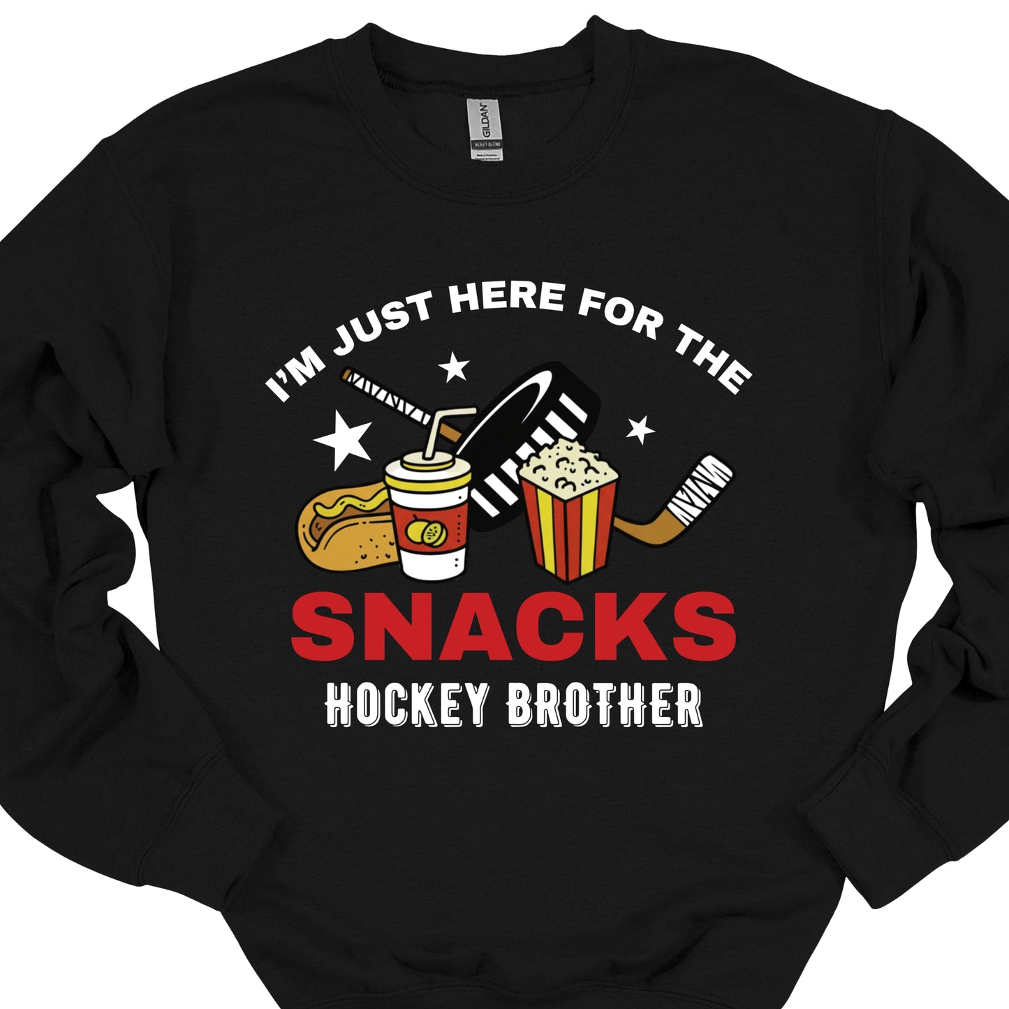 Im Just Here For The Snacks- Hockey Brother Youth