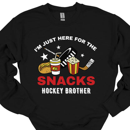 Im Just Here For The Snacks- Hockey Brother Youth