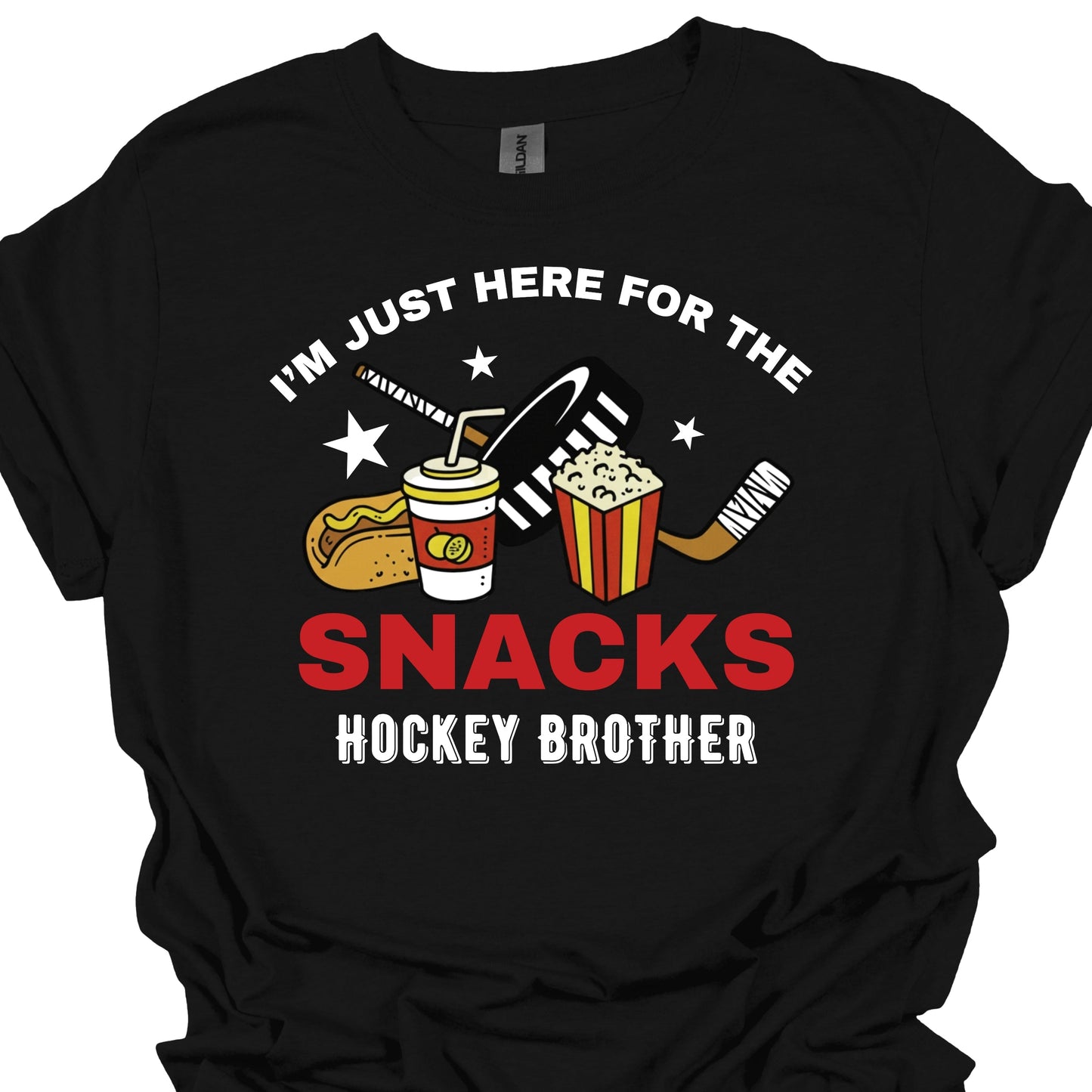 Im Just Here For The Snacks- Hockey Brother Youth