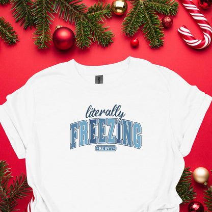 Literally Freezing Shirt – Funny Winter Quote Tee | Cozy Cold Weather Sweatshirt/Top, Cute Freezing Me 24/7 Shirt