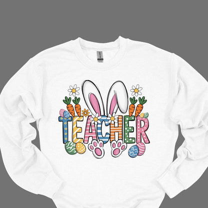 Easter Teacher Shirt – Bunny Ears & Colorful Spring Graphic Tee