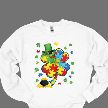 Autism Shamrock Shirt – St. Patrick’s Day Puzzle Clover