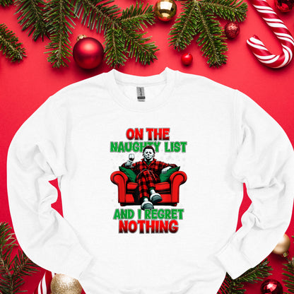 Naughty List Christmas Horror Tee – Funny Holiday Shirt for Horror Fans
