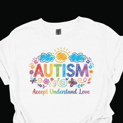 Autism Awareness Shirt – Accept Understand Love Rainbow