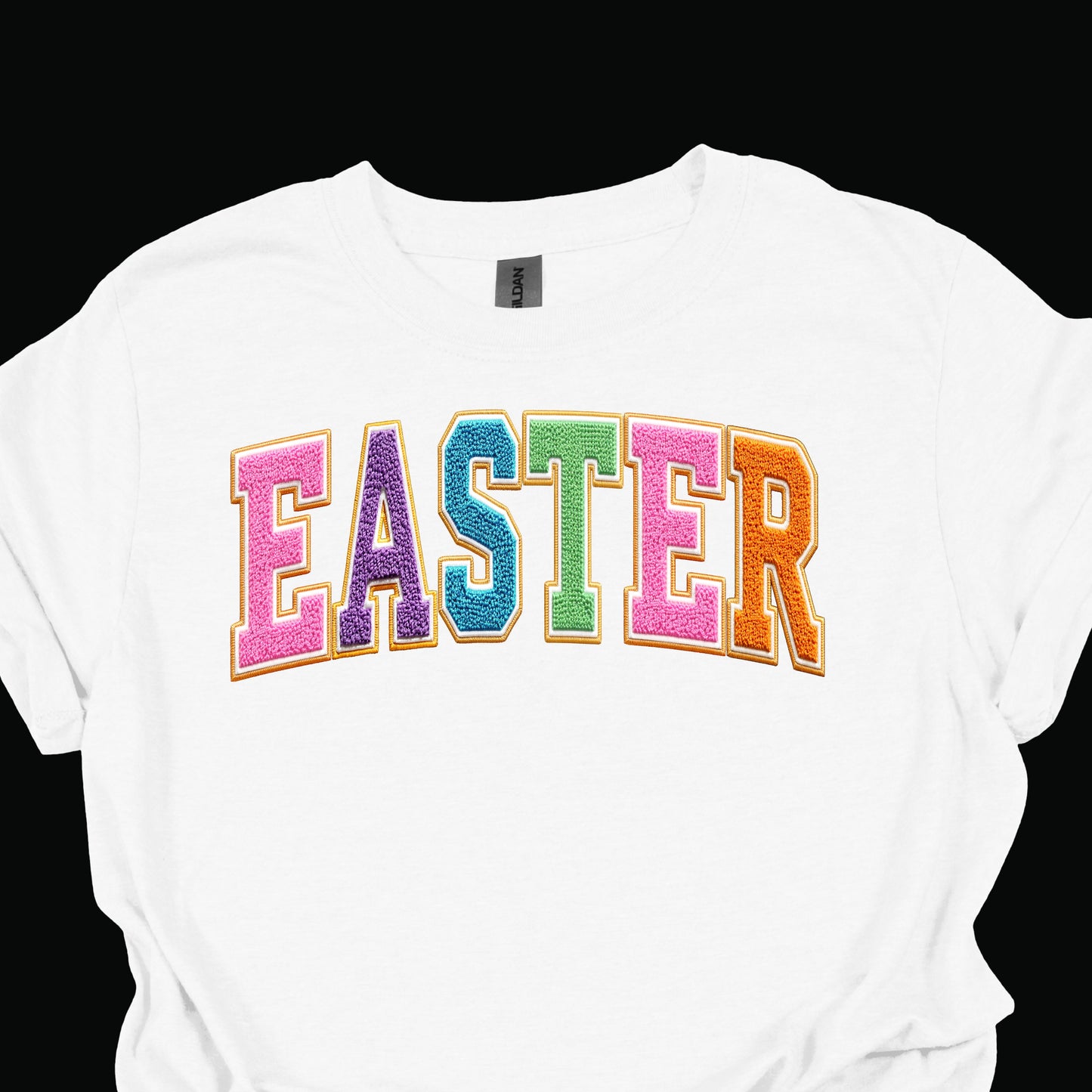 Easter Chenille Patch Sweatshirt – Colorful Spring Letter