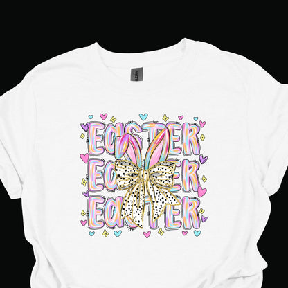 Easter Bunny Bow Shirt – Cute Pastel Easter Graphic Tee
