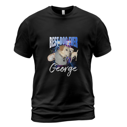 Personalized 3-Photo Pet Shirt – Custom Name & Top Text “Best Dog Ever” Tee