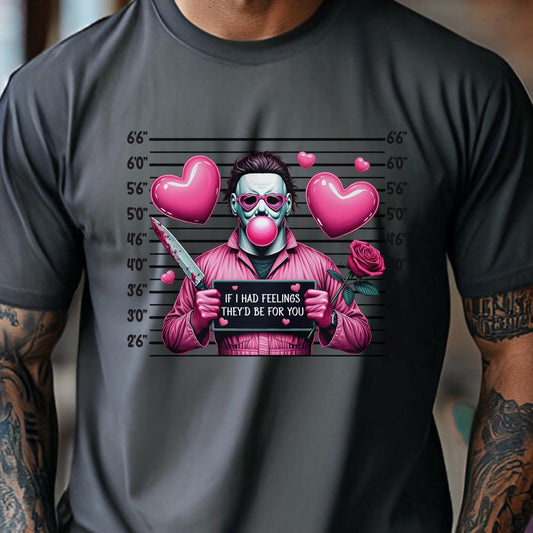 Funny Dark Humor Valentine Shirt – Horror Mugshot Pink Hearts Tee Hoodie Sweatshirt